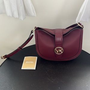 NWT, Michael Kors, Gabby Small Hobo Crossbody Bag, Dark Cherry